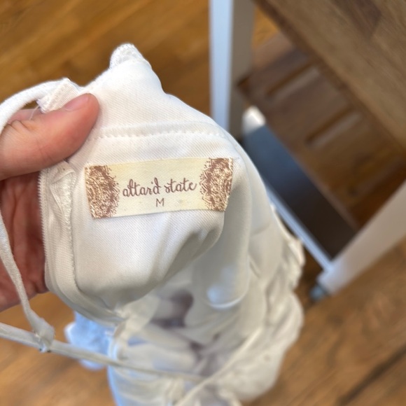 White Ruffled Spaghetti Strap Dress - Picture 6 of 6